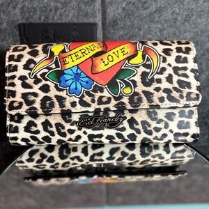 Hardy "Eternal Love" Leopard Print Wallet NWT